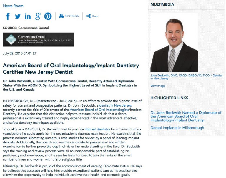 American Board of Oral Implantology/Implant Dentistry Certifies New